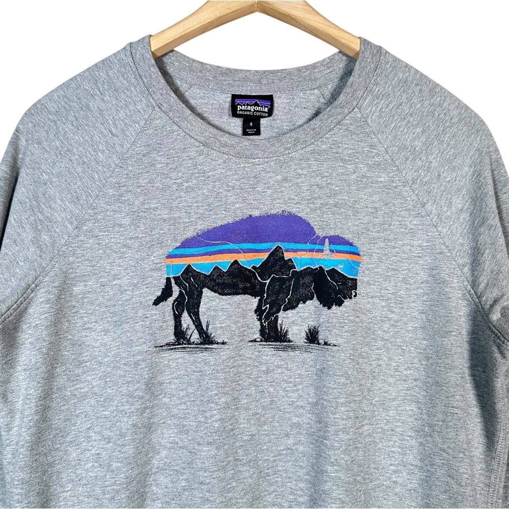 PATAGONIA Fitz Roy Bison Ahnya Organic Cotton Crew Sweatshirt - Picture 4 of 10